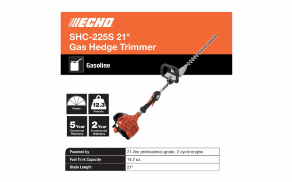 Echo SHC-225S 21 in. 21.2 cc Gas 2-Stroke Cycle Hedge Trimmer - Image 3