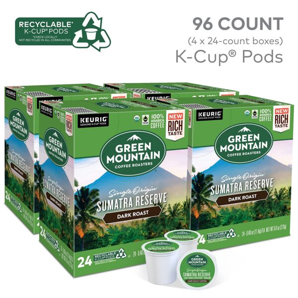 Green Mountain Coffee Roasters Sumatra Reserve, Single-Serve Keurig K-Cup Pods, Dark Roast Coffee, 96 Count - Image 5