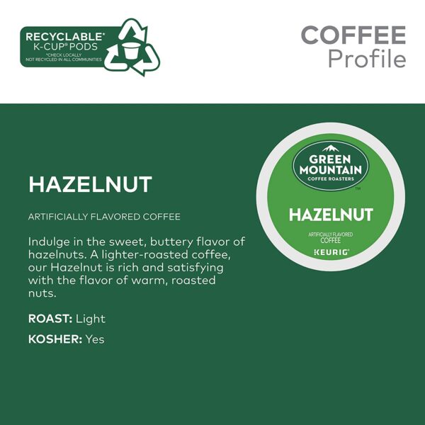 Green Mountain Coffee Roasters Hazelnut, Single-Serve Keurig K-Cup Pods, Flavored Light Roast Coffee, 96 Count - Image 4
