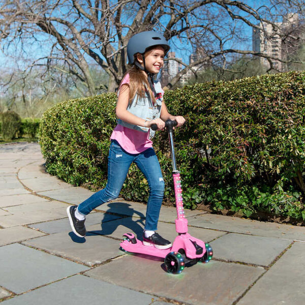 Jetson Saturn 3 Wheel Light-up Folding Kick Scooter Pink - Image 2