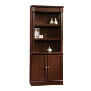 Library Bookcase with Doors, Select Cherry Finish