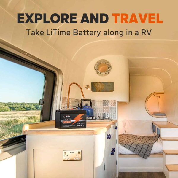 LiTime 12V 100Ah Lithium LiFePO4 Battery for RV, Backup Power, Solar - Image 2
