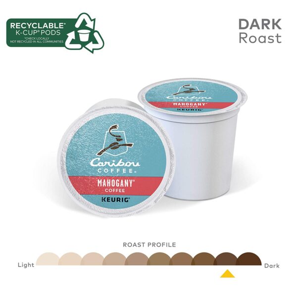 Caribou Coffee Mahogany, Single-Serve Keurig K-Cup Pods, Dark Roast Coffee, 96 Count - Image 5