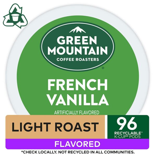 Green Mountain Coffee Roasters French Vanilla, Single-Serve Keurig K-Cup Pods, Flavored Light Roast Coffee Pods, 96 Count - Image 5