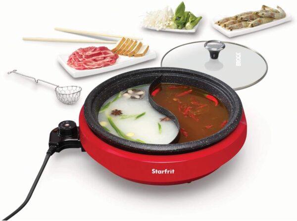 Dual-Sided 3.2-Quart Hot Pot Electric Food Makers, normal, Red - Image 2
