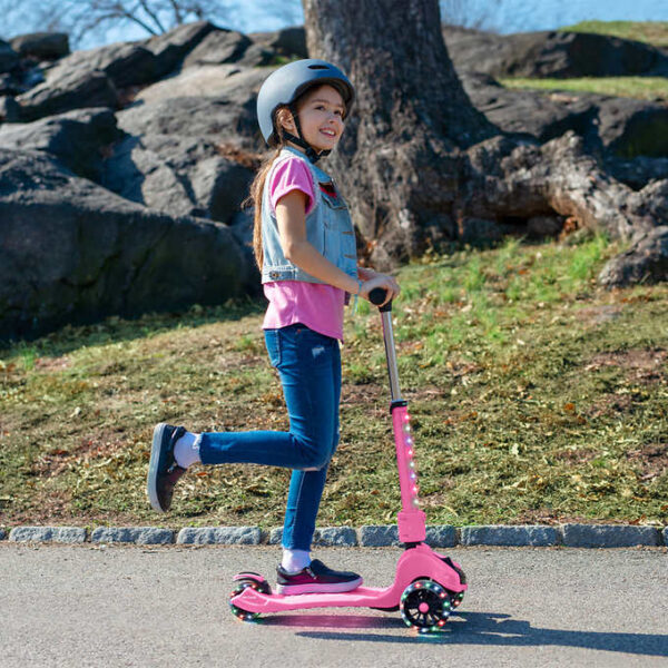 Jetson Saturn 3 Wheel Light-up Folding Kick Scooter Pink - Image 7