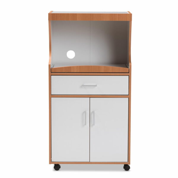 Studio Edonia Rolling Microwave Kitchen Cabinet - Image 2