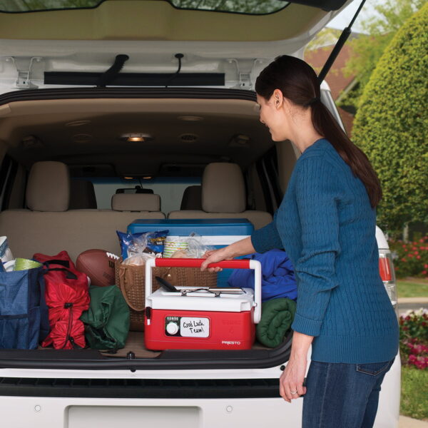 6-Quart Traveling Slow Cooker, Red - Image 5