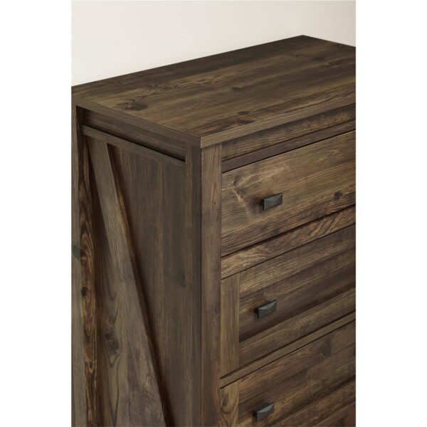 Woven Paths Scandi Farmhouse 4 Drawer Dresser, Rustic - Image 6