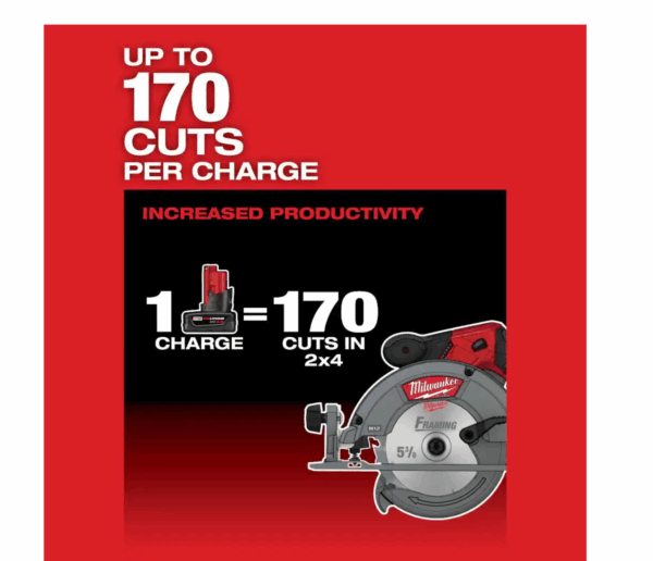 2530-20 M12  12-Volt Lithium-Ion Brushless Cordless 5-3/8 in. Circular Saw (Tool-Only) w/ 16T Carbide-Tipped Metal Saw Blade - Image 6