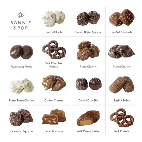 BONNIE AND POP Chocolate Gift Basket, Food Gifts Arrangement Platter, Gourmet Snack Box - Image 5