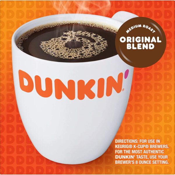 Dunkin  Original Blend Medium Roast Coffee, 88 Count K-Cup Pods - Image 6