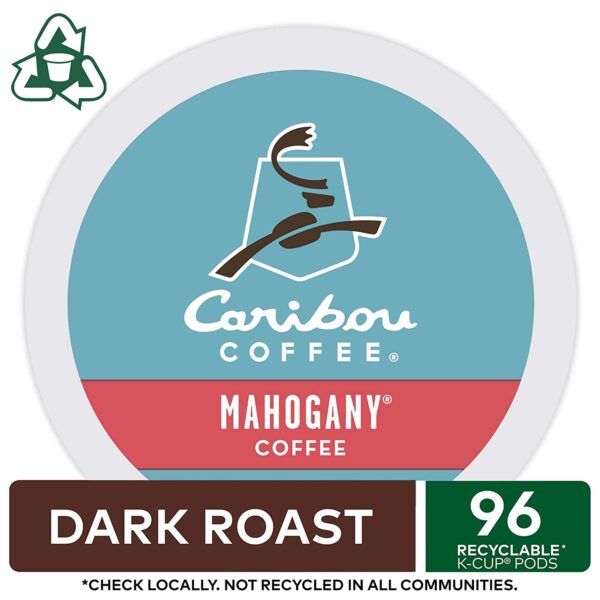 Caribou Coffee Mahogany, Single-Serve Keurig K-Cup Pods, Dark Roast Coffee, 96 Count - Image 6