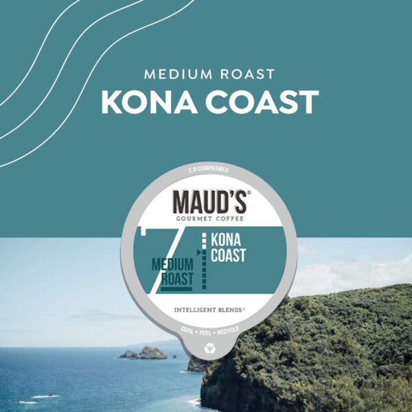 Maud s Kona Coffee Blend (Kona Coast), 100ct. Solar Energy Produced Recyclable Single Serve Medium Dark Roast Kona Coffee Pods ?C 100% Arabica Coffee California Roasted, Kona K Cup Compatible - Image 5