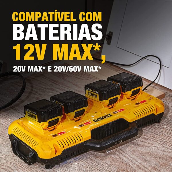 20V  Battery Chargers, 4-Port, Rapid Charge (DCB104) , Black - Image 3