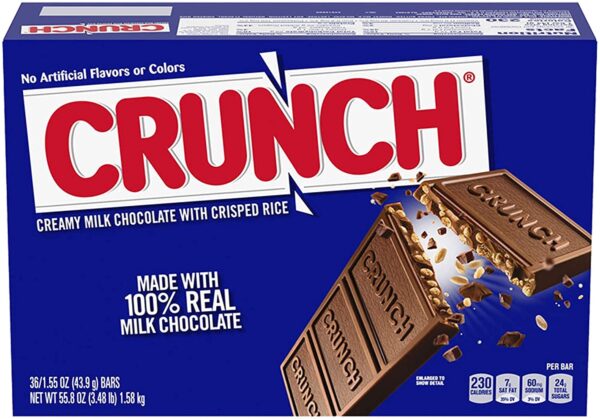 Crunch 100% Real Milk Chocolate Candy Bars, Full Size 1.55 oz (36 Count) - Image 2