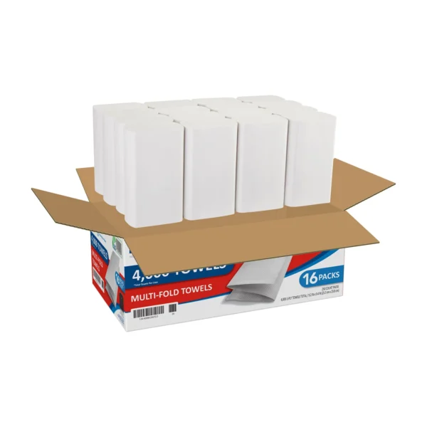 Marathon Multifold 1-Ply Paper Towels, 9.2  x 9.4 , White (250 towels/pk., 16 pks./case) - Image 4