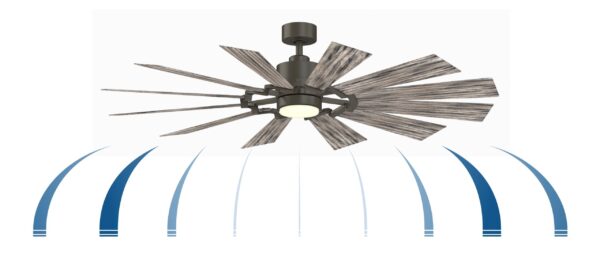 Kindred 60-in Matte Greige Color-changing LED Indoor/Outdoor Ceiling Fan with Light Remote (12-Blade) - Image 7