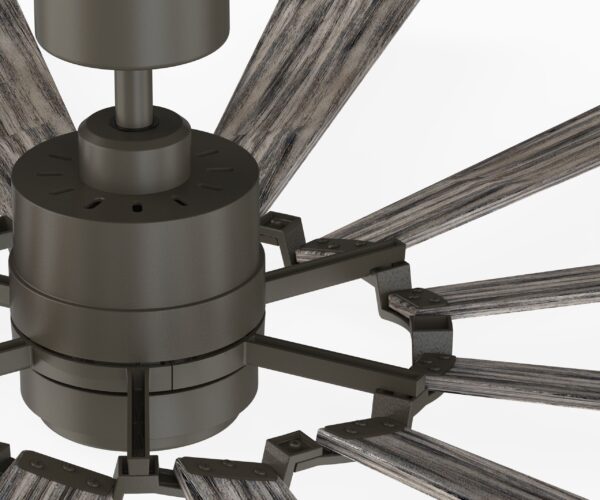 Kindred 60-in Matte Greige Color-changing LED Indoor/Outdoor Ceiling Fan with Light Remote (12-Blade) - Image 4