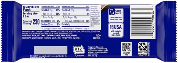 Crunch 100% Real Milk Chocolate Candy Bars, Full Size 1.55 oz (36 Count) - Image 5