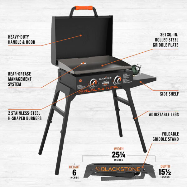 Blackstone Adventure Ready 22  Griddle with Stand and Adapter Hose - Image 5