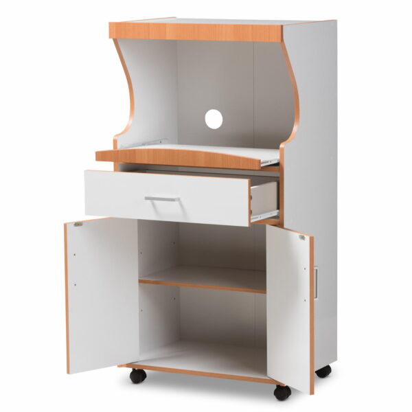 Studio Edonia Rolling Microwave Kitchen Cabinet - Image 3