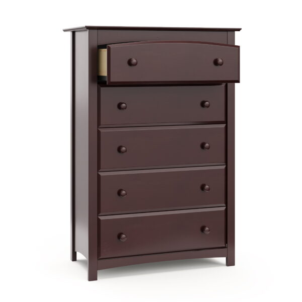 Kenton 5 Drawer Modern Vertical Dresser Espresso - Image 5