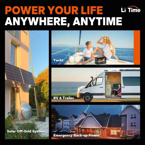 LiTime 12V 100Ah Lithium LiFePO4 Battery for RV, Backup Power, Solar - Image 9