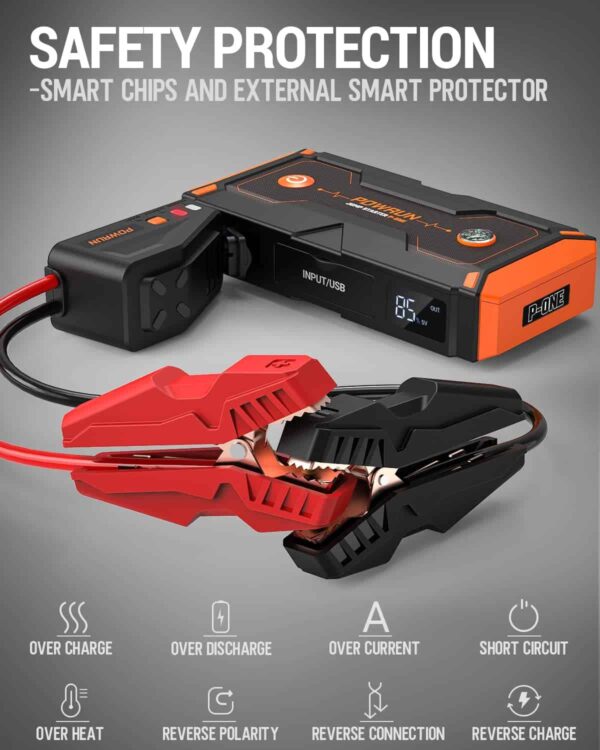 Powrun P-ONE Jump Starter, 2000A Portable Jump Box   Car Jump Starter Battery Pack - Image 5