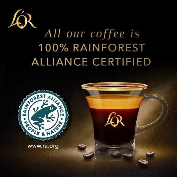 L OR Espresso Capsules, 100 Count Colombia, Single-Serve Aluminum Coffee Capsules Compatible with the L OR BARISTA System   Nespresso Original Machines - Image 5