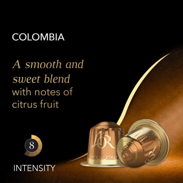 L OR Espresso Capsules, 100 Count Colombia, Single-Serve Aluminum Coffee Capsules Compatible with the L OR BARISTA System   Nespresso Original Machines - Image 4