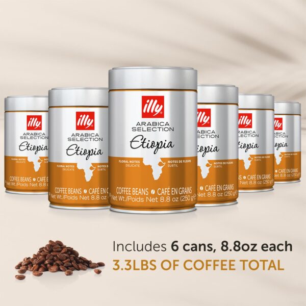 illy Whole Bean Coffee   Perfectly Roasted Whole Coffee Beans ?C Etiopia Bold Roast ?C Gentle Notes of Jasmine ?C Floral Notes   100% Arabica Coffee   No Preservatives ?C 8.8 Ounce, 6 Pack - Image 2