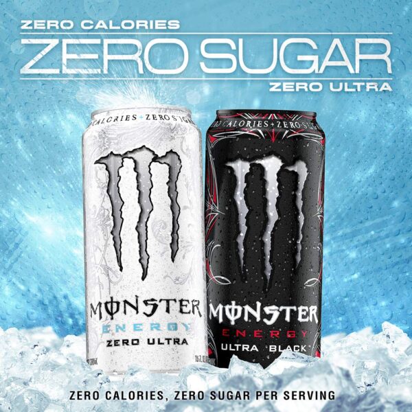 Monster Energy Ultra Black, Sugar Free Energy Drink, 16 Ounce (Pack of 24) - Image 9