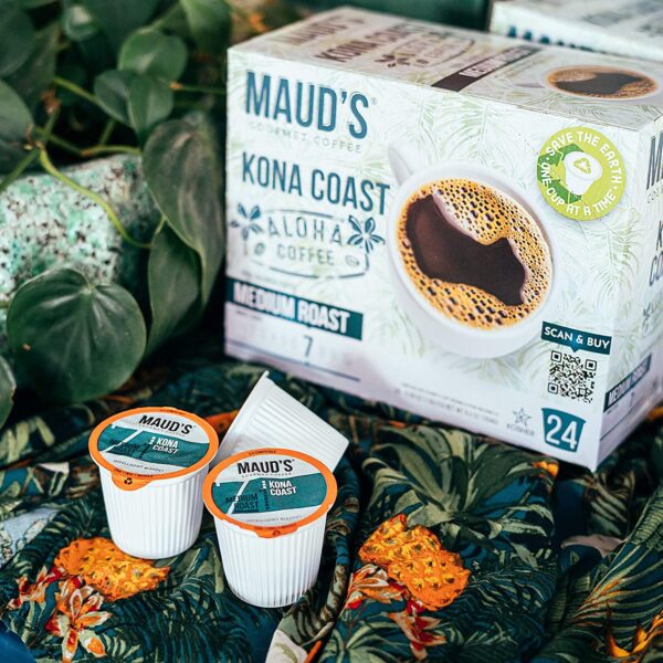 Maud s Kona Coffee Blend (Kona Coast), 100ct. Solar Energy Produced Recyclable Single Serve Medium Dark Roast Kona Coffee Pods ?C 100% Arabica Coffee California Roasted, Kona K Cup Compatible - Image 8