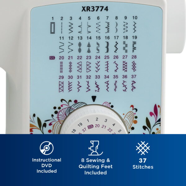 Brother XR3774 Sewing And Quilting hine With 37 Built-In Stitches, Wide Table, 8 Included Sewing Feet - Image 3