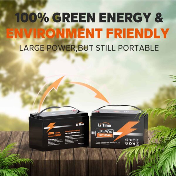 LiTime 12V 100Ah Lithium LiFePO4 Battery for RV, Backup Power, Solar - Image 10