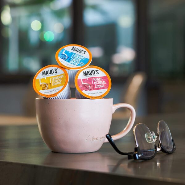 Maud s Super Flavored Coffee Variety Pack, 80ct. Solar Energy Produced Recyclable Single Serve Flavored Coffee Pods Jam-Packed with 16 Flavors   100% Arabica Coffee California Roasted, KCup Compatible - Image 9
