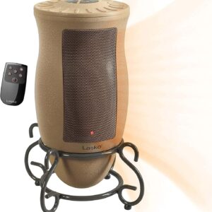 Designer Series Ceramic Space Heater-Features Oscillation, Remote, and Built-in Timer, Beige