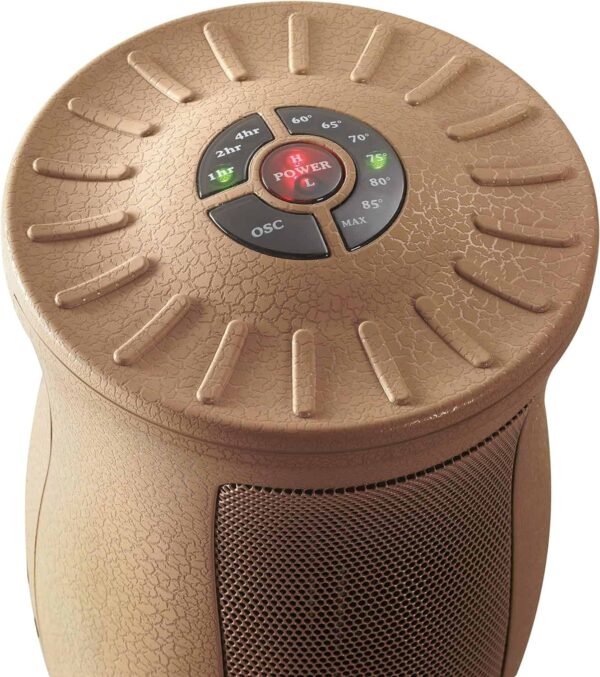 Designer Series Ceramic Space Heater-Features Oscillation, Remote, and Built-in Timer, Beige - Image 3