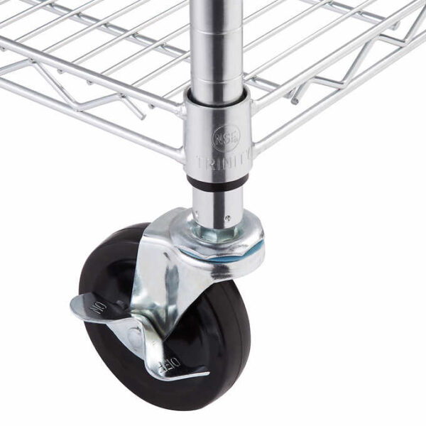 TRINITY 6-Tier Wire Shelving Rack, 48  x 18  x 72  NSF, Includes Wheels - Image 5
