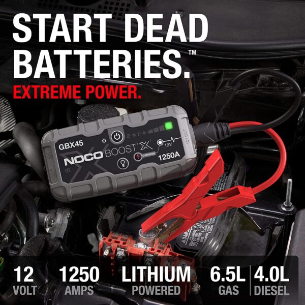 X GBX45 1250A 12V UltraSafe Portable Lithium Jump Starter, Car Battery Booster Pack - Image 2