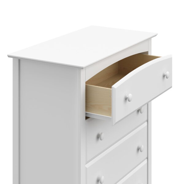 Kenton 5 Drawer Modern Vertical Dresser White - Image 4