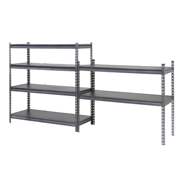 Stronghold Garage Gear 6-Shelf Boltless Rack with Wood Decking, Textured Gray, 600lbs per shelf - Image 2