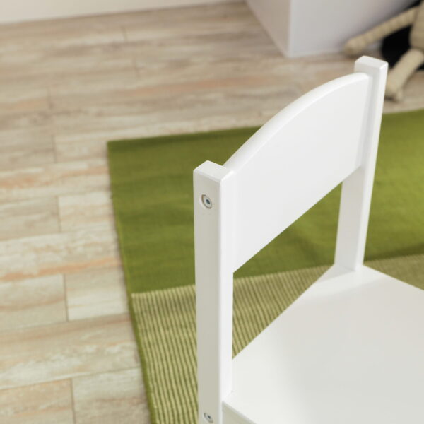 Wooden Farmhouse Table   4 Chair Set, White - Image 3