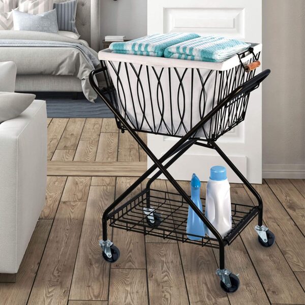 Artesa Verona Laundry Cart with Removable Basket - Image 2