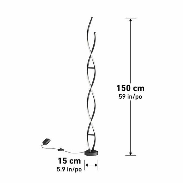 Swirl Floor Lamp, Black - Image 6