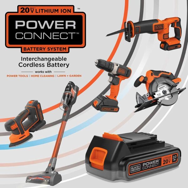 20V MAX Orbital Sander, Cordless, 12,000 OPM, 2 Sandpaper Sheets, Battery and Charger Included (BDCRO20C) - Image 4
