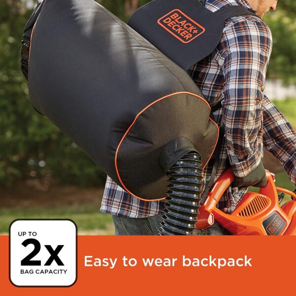Electric Leaf Blower, Leaf Vacuum and Mulcher 3 in 1, 250 mph Airflow, 400 cfm Delivery Power, Reusable Bag Included, Corded (BEBL7000) - Image 11