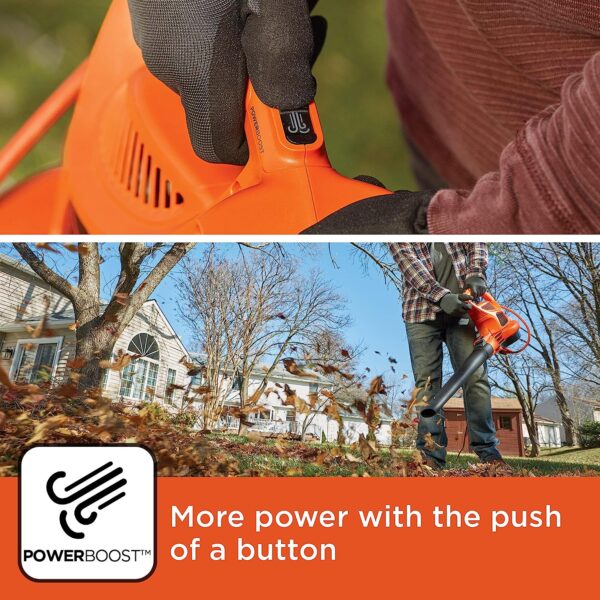 Electric Leaf Blower, Leaf Vacuum and Mulcher 3 in 1, 250 mph Airflow, 400 cfm Delivery Power, Reusable Bag Included, Corded (BEBL7000) - Image 10