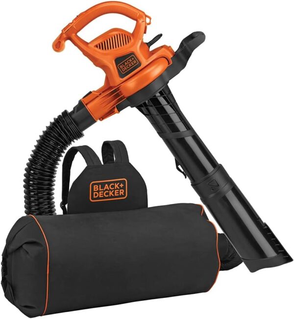 Electric Leaf Blower, Leaf Vacuum and Mulcher 3 in 1, 250 mph Airflow, 400 cfm Delivery Power, Reusable Bag Included, Corded (BEBL7000)